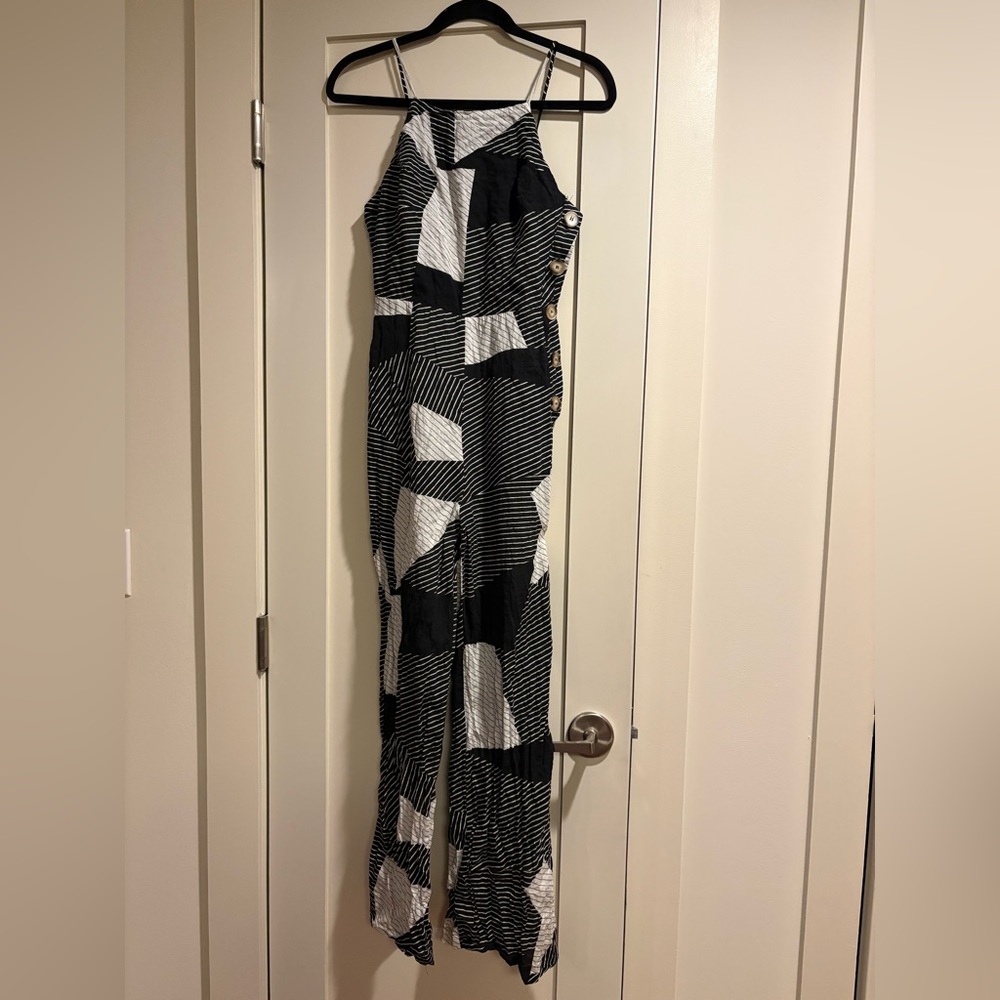 The Impeccable Pig Geometric Black and White Jumpsuit Size S-XS